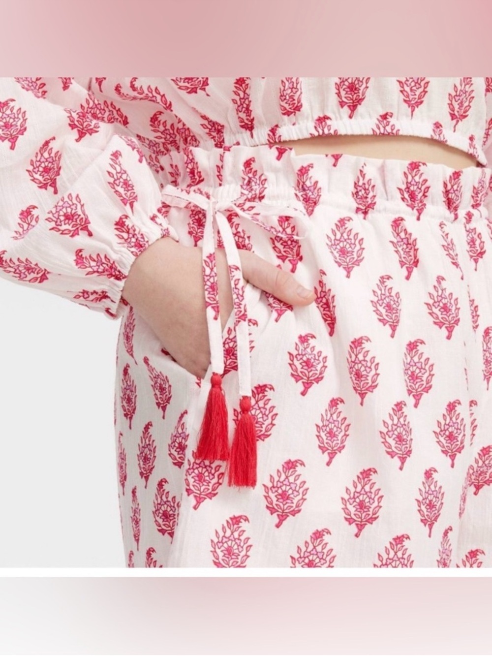 Roller Rabbit x Target Bouquet Side-Tie Beach set Pull-On Shorts & Top - Picture 4 of 12